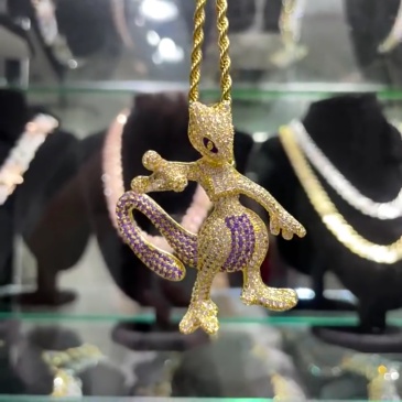 AMO HIP HOP ICE POKEMON PENDANT FREE ROPE CHAIN