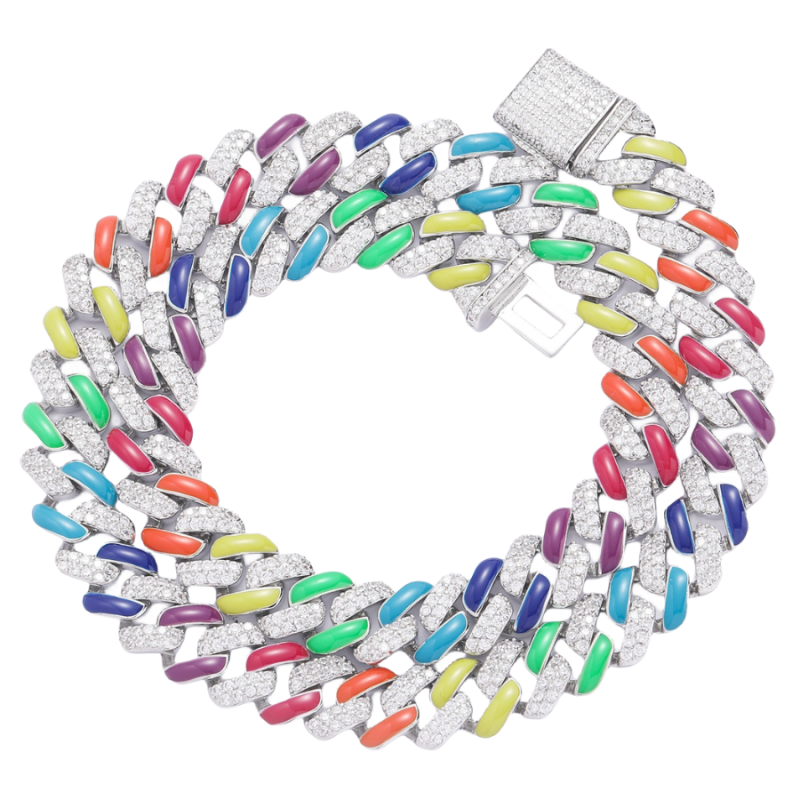 12MM AMO COLORFUL CUBA CHAINS