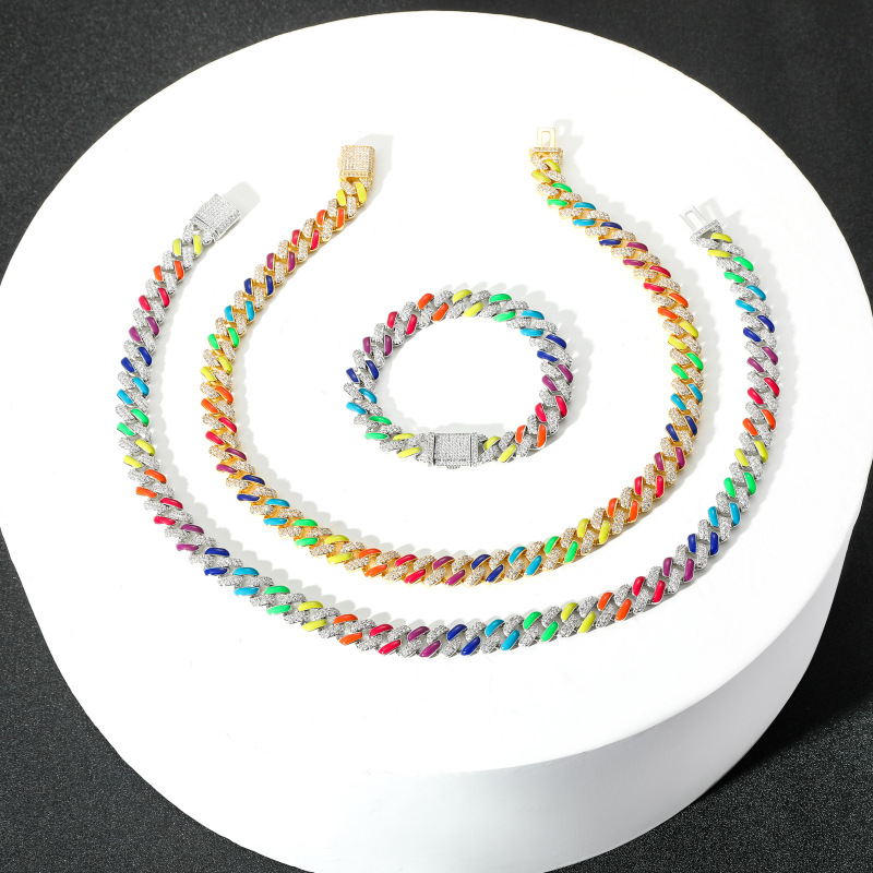 12MM AMO COLORFUL CUBA CHAINS