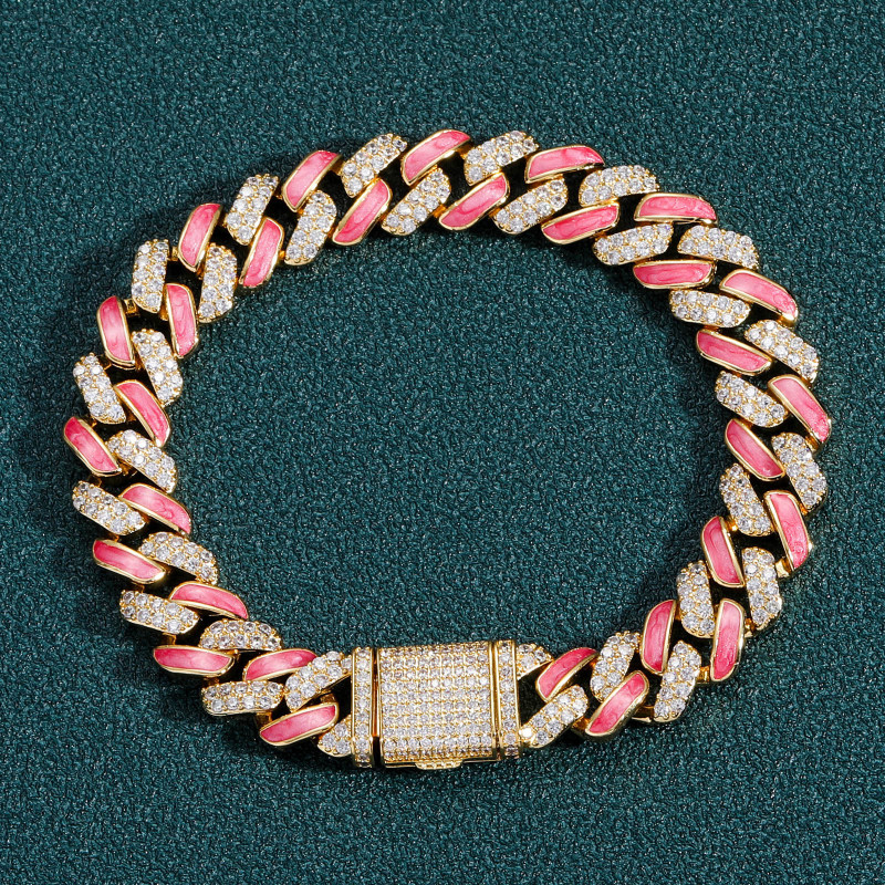 12MM AMO COLORFUL CUBA CHAINS BRACELET