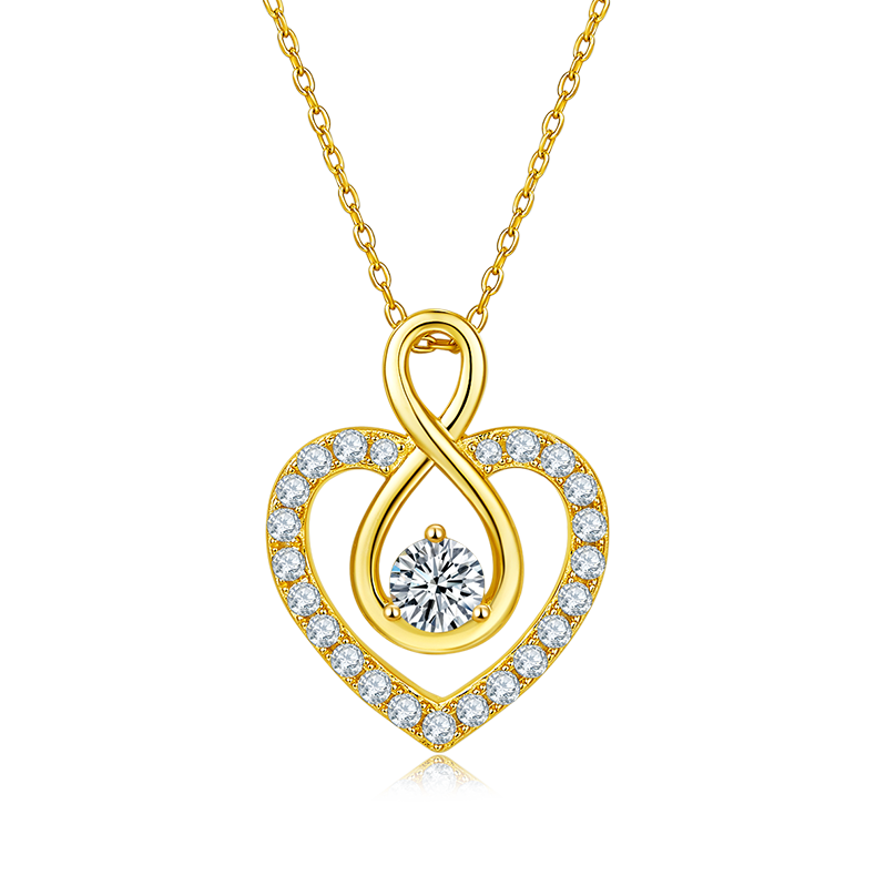 AMO 1.0CT VVS MOISSANITE S925 NECKLACE-heart