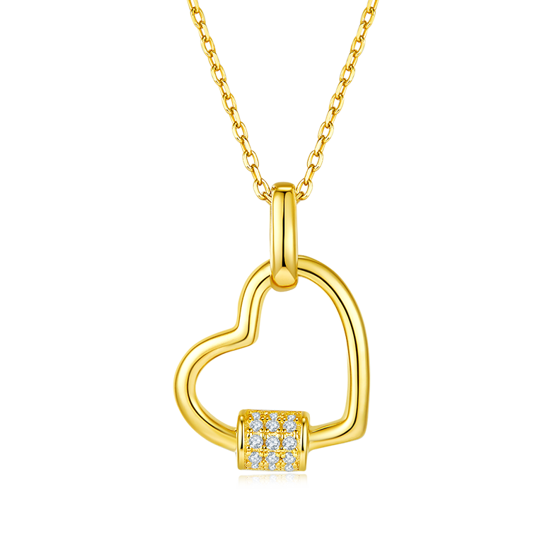 AMO 0.1CT VVS MOISSANITE S925 NECKLACE-love lock