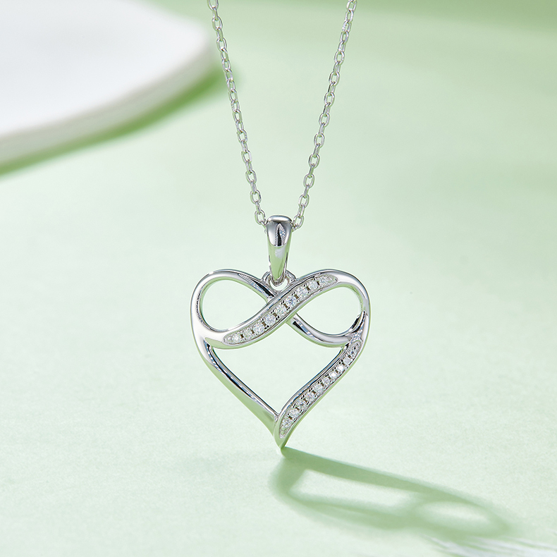 AMO 0.1CT VVS MOISSANITE S925 NECKLACE-heart