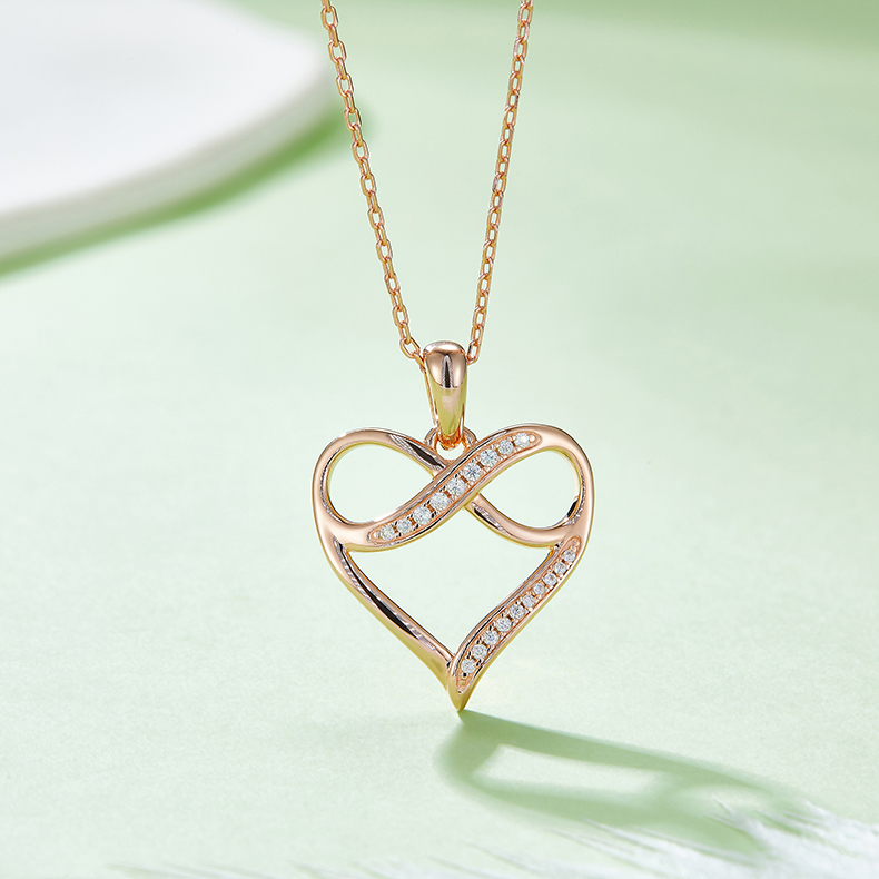 AMO 0.1CT VVS MOISSANITE S925 NECKLACE-heart