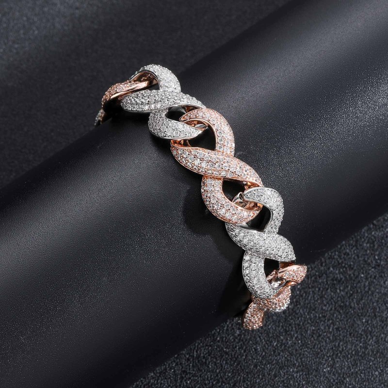 15MM AMO ICED DOUBLE COLOR ROPE CUBA BRACELET