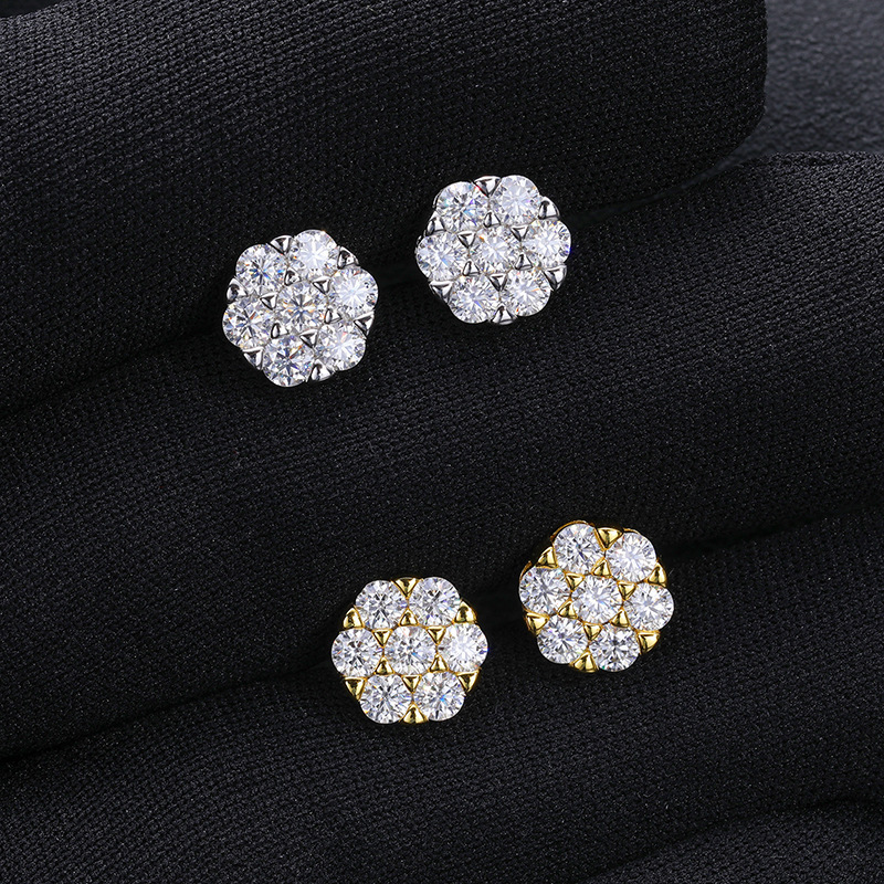 AMO MOISSANITE S925 FLOWER EARRING