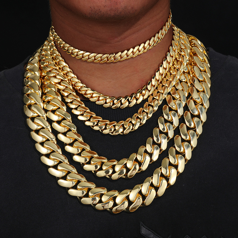 8MM AMO HIP HOP GOLD PLATED MIAMI CUBA CHAIN