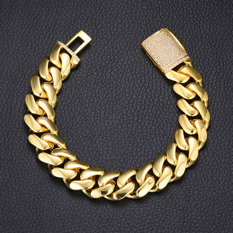 AMO HIP HOP GOLD PLATED MIAMI CUBA BRACELET