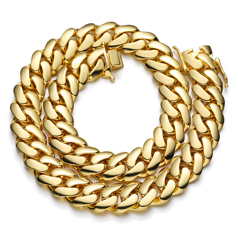 AMO HIP HOP GOLD PLATED PURE CUBA CHAIN