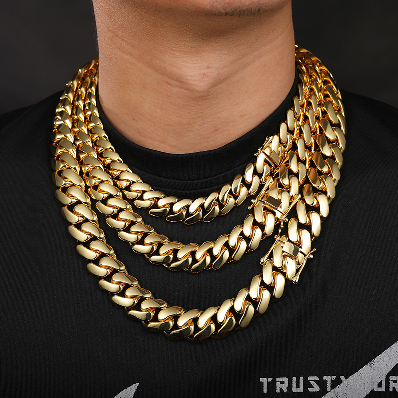 AMO HIP HOP GOLD PLATED PURE CUBA CHAIN