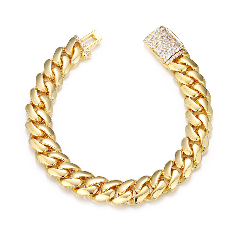 AMO HIP HOP GOLD PLATED MIAMI CUBA BRACELET