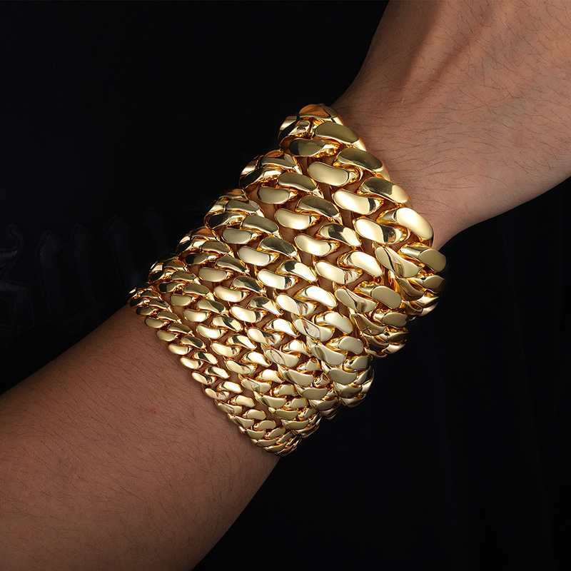 AMO HIP HOP GOLD PLATED MIAMI CUBA BRACELET