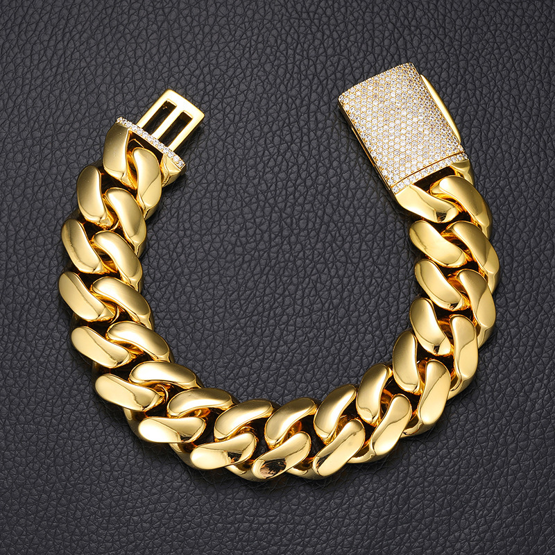 AMO HIP HOP GOLD PLATED MIAMI CUBA BRACELET