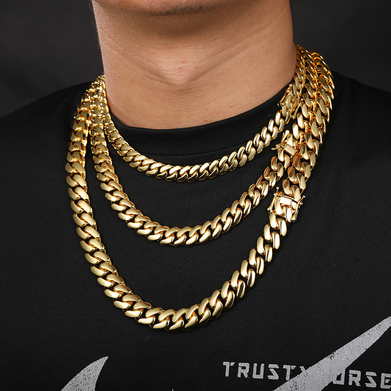 AMO HIP HOP GOLD PLATED PURE CUBA CHAIN