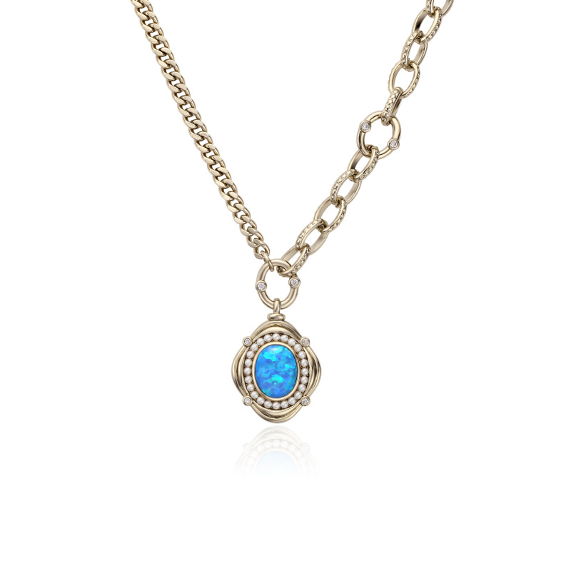 AMO MEXICAN DESIGNER OPAL RETRO VERSATILE NECKLACE