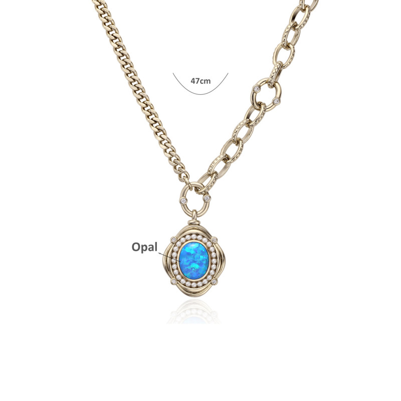 AMO MEXICAN DESIGNER OPAL RETRO VERSATILE NECKLACE