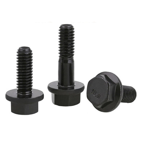 Flange Hex Bolt Steel Black