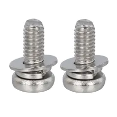 Staniless Steel Pan Head DIN7985 SEMS Screw with Spring Lock Washer + Flat Washer