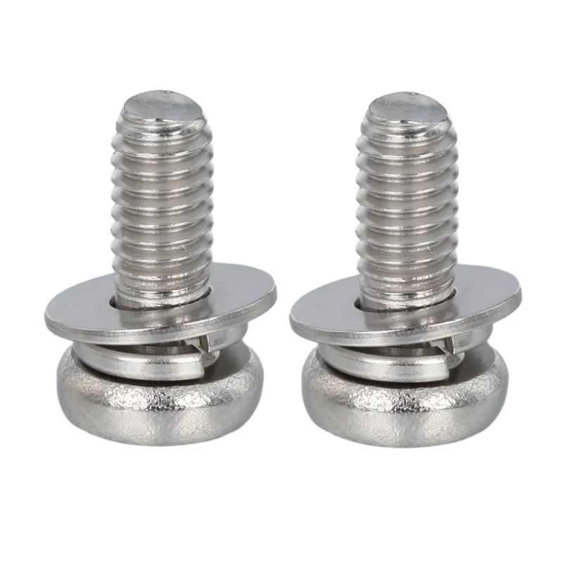 Staniless Steel Pan Head DIN7985 SEMS Screw with Spring Lock Washer + Flat Washer