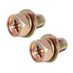 Hex Head SEMS Screw with Spring Lock Washer + Flat WasheSteel Yellow Zinc