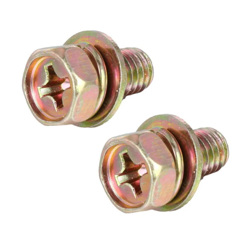 Hex Head SEMS Screw with Spring Lock Washer + Flat WasheSteel Yellow Zinc