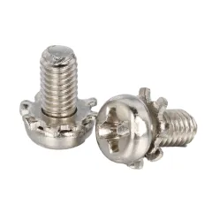Steel Nickel Pan Head SEMS Screw With External Tooth Washer