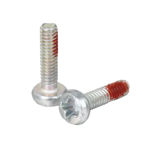 Steel DIN 7985 Pan Head Phillips Machine Screw With Thread Lock Patch