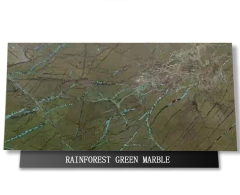 Unionlands Cabinetry Rainforest Green Marble Slab Countertops Tile For Kitchen Island Cabinet Waterfall