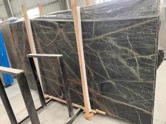 Unionlands Cabinetry Rainforest Green Marble Slab Countertops Tile For Kitchen Island Cabinet Waterfall