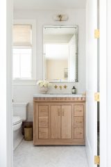 Unionlands Cabinetry Quarter Swan White Oak Framed Bathroom Vanity
