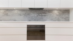 Unionlands Cabinetry Handleless Streamline Modern Kitchen Cabinet with L Shape Island