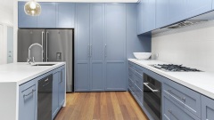 Unionlands Cabinetry Shaker Style Light Blue Kitchen Cabinet with 40mm Quartz Benchtop