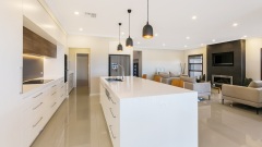 Unionlands Cabinetry Kitchen Cabinet Two Tone with Timber Wooden Laminated Feature Panels