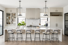 Unionlands Cabinetry White Lacquer Slim Shaker Panel Kitchen Cabinet American Inset Framed with Marble Stone Countertop