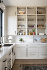 Unionlands Cabinetry White Lacquer Slim Shaker Panel Kitchen Cabinet American Inset Framed with Marble Stone Countertop