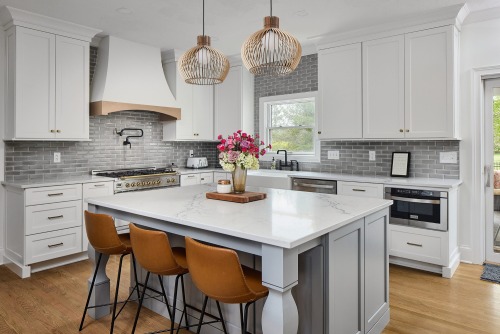 Unionlands Cabinetry Coastal Elegance Kitchen Design with Farmhouse Sink