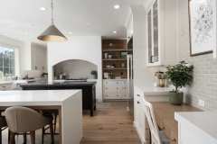 Unionlands Cabinetry White Matte Lacquer Shaker Panel With Double Island Two Tone Black Lacquer Cabinet