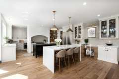Unionlands Cabinetry White Matte Lacquer Shaker Panel With Double Island Two Tone Black Lacquer Cabinet