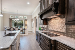 Unionlands Cabinetry Raised Panel Two Tone Maple Stain Kitchen Cabinet and White Painted Island Cabinet