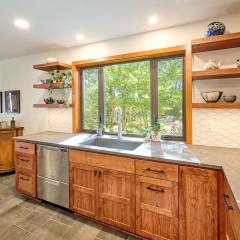 Unionlands Cabinetry Shaker Panel Timber Veneer Finish Kitchen Cabinet With Quartz Countertop