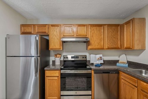 Unionlands Cabinetry Solid Wood Stain Recessed Panel Mini Kitchen Cabinet For Apartment