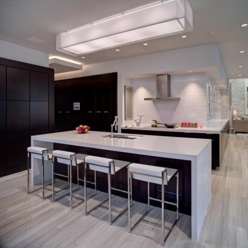 Unionlands Cabinetry High-Contrast Kitchen Boasts Clean Streamlined Look