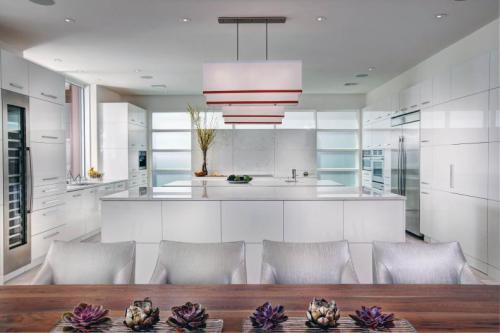 Unionlands Cabinetry Modern White High Gloss Kitchen With Double Islands Ample Storage Space