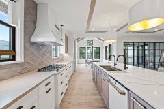 Unionlands Cabinetry Recessed Panel Open Complete Modular Kitchen Cabinet Custom Factory Direct with Quartz Countertop Island
