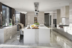 Unionlands Cabinetry High Gloss Lacquer Painted Slab Panel Modern Kitchen Cabinet With Large Storage Space