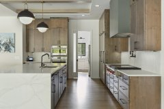 Unionlands Cabinetry Slim Shaker Kitchen Cabinet Maple Solid Wood With Blue Painted Waterfall Island