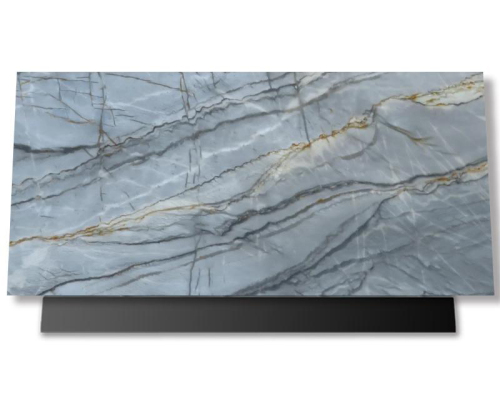 Unionlands Cabinetry Essenza Blue Quartzite Slab With Gold Veins For Kitchen and Vanity