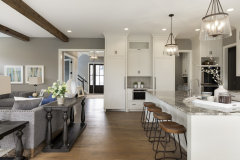 Unionlands Cabinetry White Painted Shaker Panel Kitchen Cabinet American Framed Inset With Marble Countertop Island