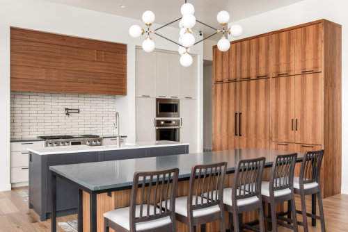 Unionlands Cabinetry Best Custom Kitchen Cabinet Maker Timber Veneer Finish and White Lacquer With Featured Kitchen Suite Refrigerator Double Islands
