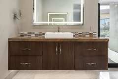 Unionlands Cabinetry Modern Washroom Vanity Plywood Melamine Slab Flat Panel With Granite Countertop